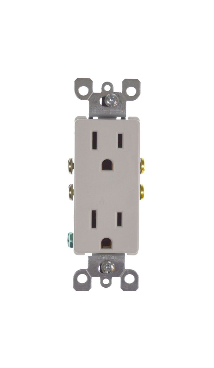 5325-W - Genuine OEM Leviton Decora Receptacle, 15A, 125V, White